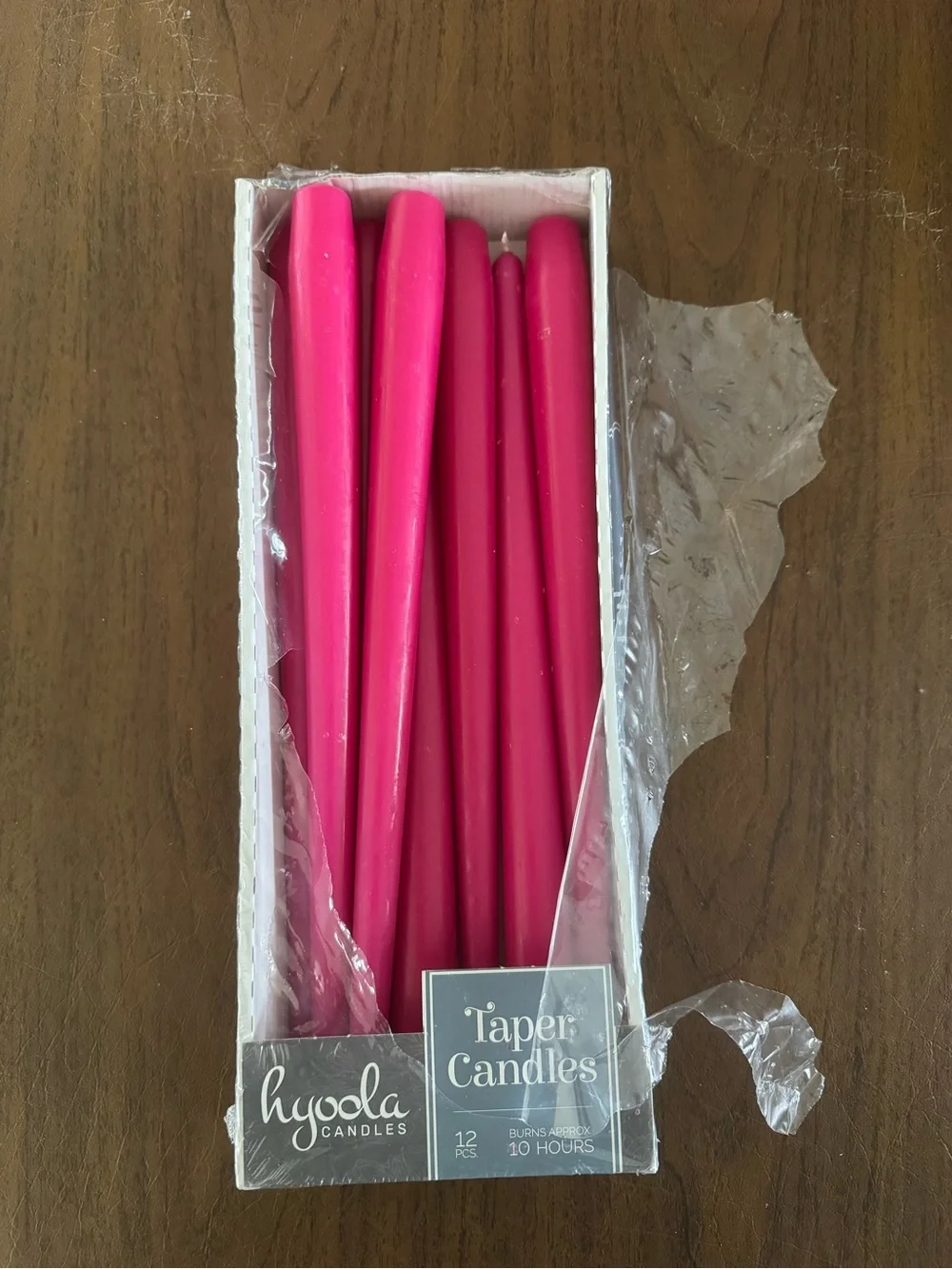 Hot Pink Taper Candles - Pack of 8